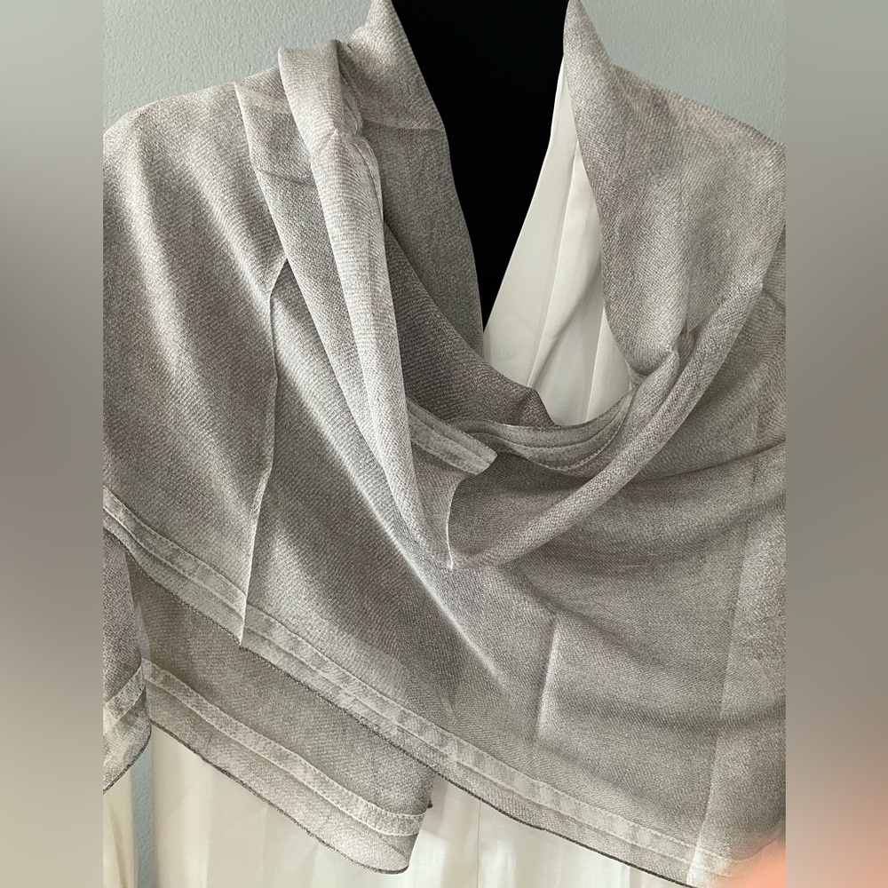 100% silk scarf shawl wrap denim print